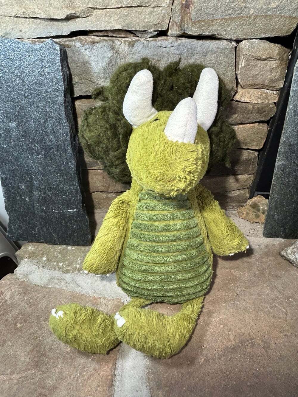JellyCat Dennis Dino Dinosaur Snagglebaggle Olive Green Plush READ